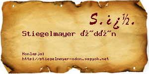 Stiegelmayer Ödön névjegykártya